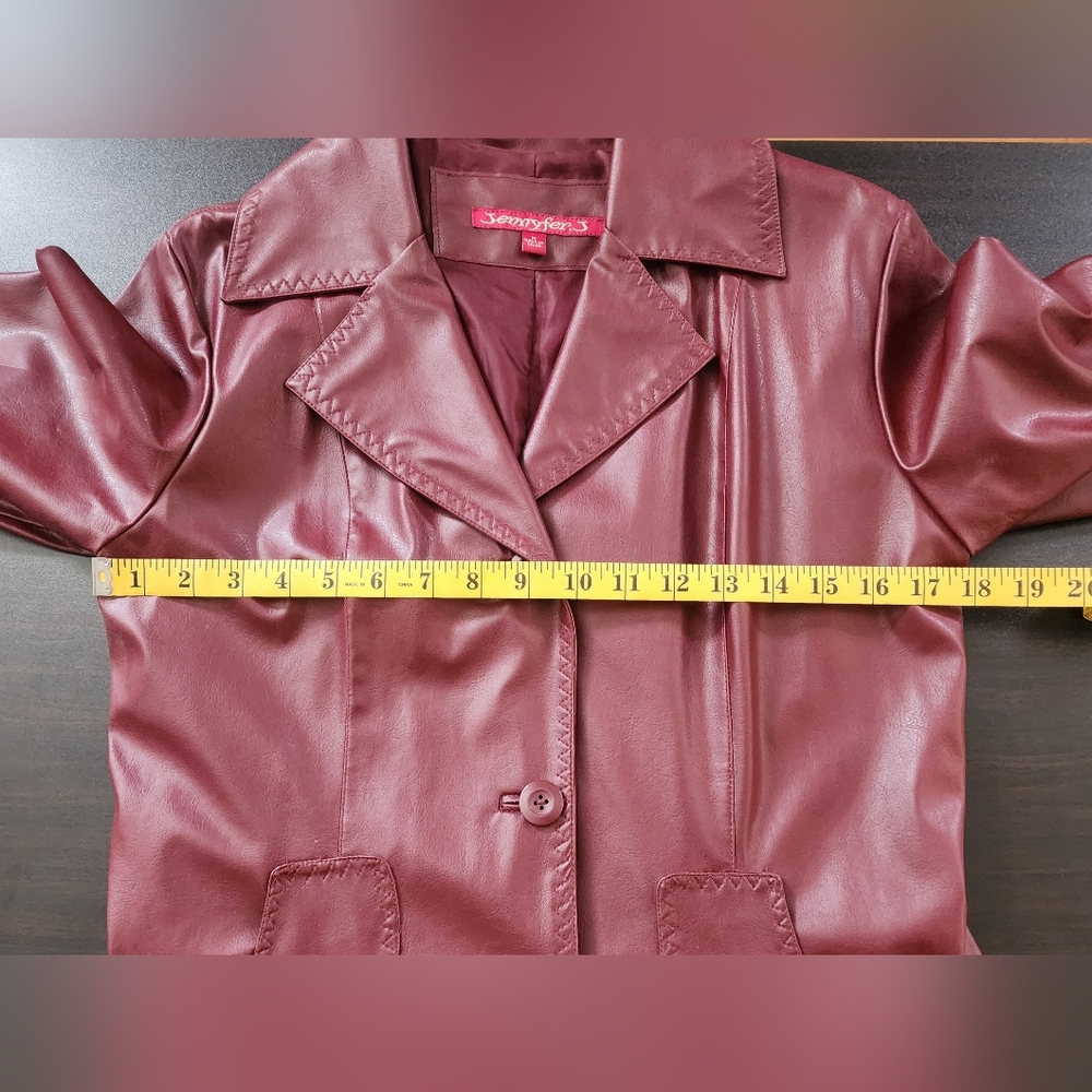 Vintage Wine Red Womens Medium Trench Coat ( No Belt ) - Picture 5 of 8